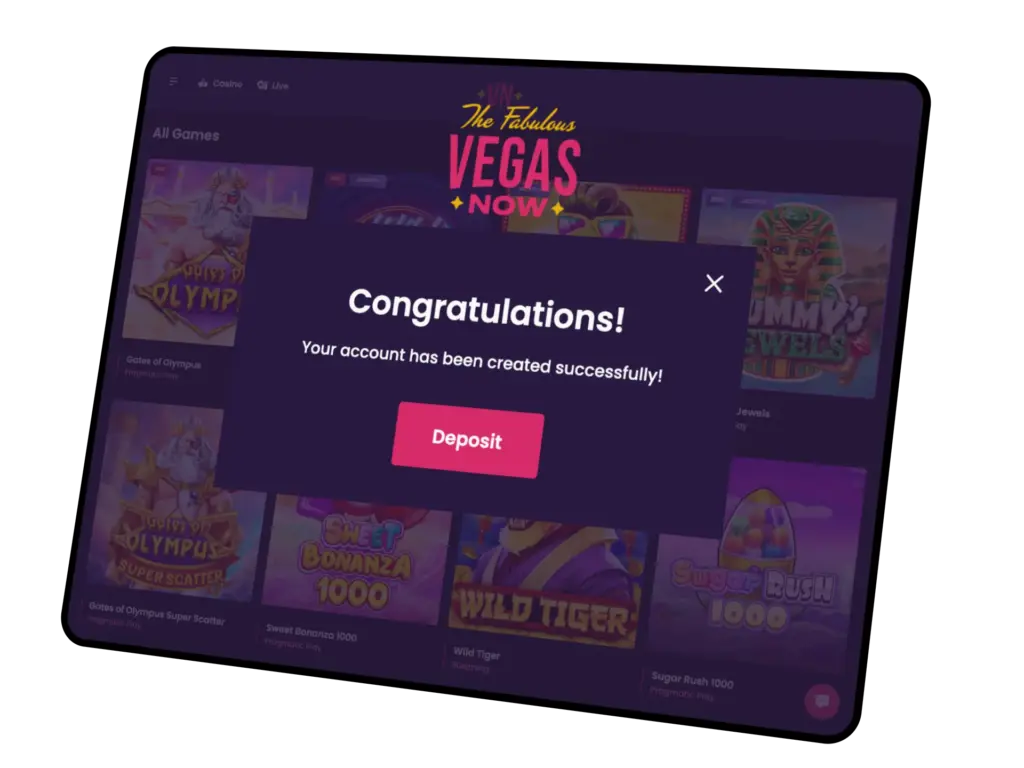 Vegas Now Casino Register